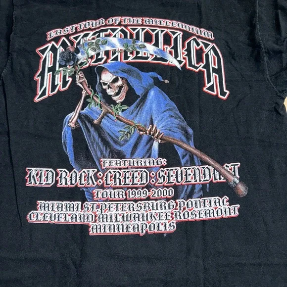 Vintage Metallica Last Tour of the Millennium T-shirt XL Kid Rock Sevendust